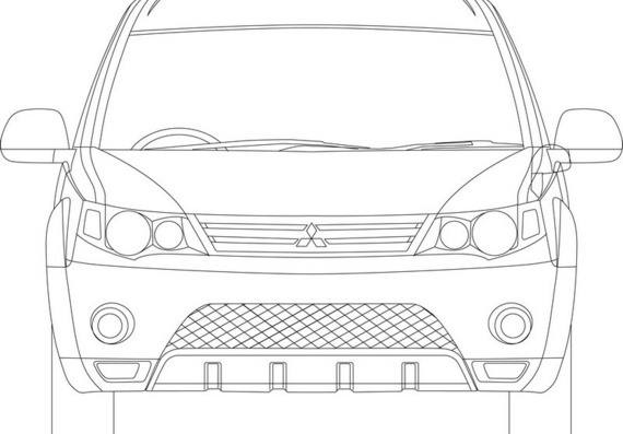 Mitsubishi Outlander 2 (2006) (Мицубиси Аутландер 2 (2006)) - чертежи (рисунки) автомобиля